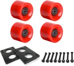 60mm Cruiser Wheels 80A Contains  Bearings and Spacers,Skateboard Riser Pads,Skateboard Hardware Screws Bolts,fit for Your Cruiser Skateboards,Penny Board