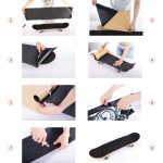 9" x 33" Black Skateboard Grip Tape Sheets 2 Pack, Bubble Free Waterproof Scooter Griptape,Longboard Griptape, Anti Slip Sandpaper for Rollerboard Stairs Pedal Wheelchair Steps (84x23cm) - Image 2