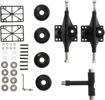 Skateboard Bridge Accessories Aluminum Bracket Bearings and Wheels Set Full Kit Enhance Your Skateboard Performance