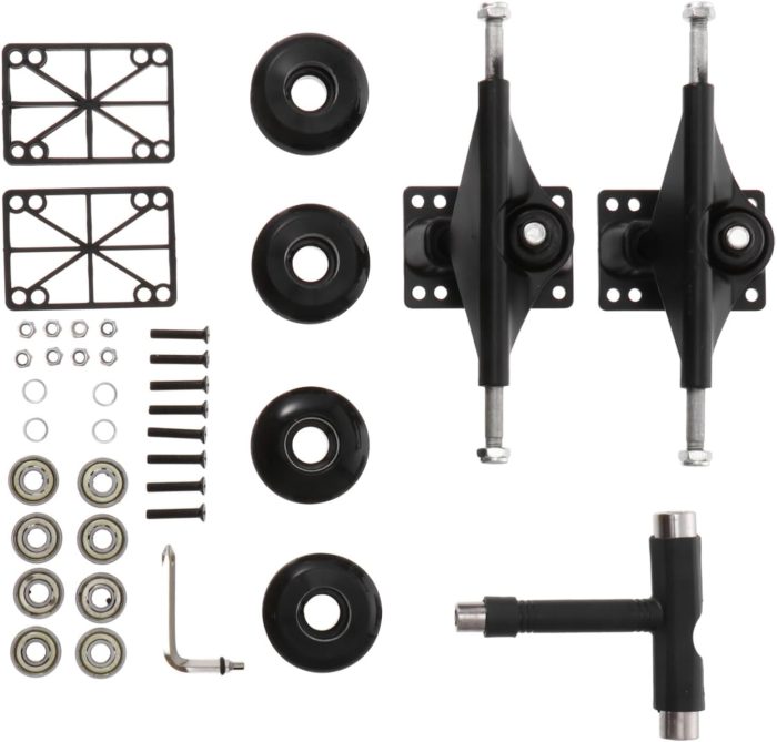 Skateboard Bridge Accessories Aluminum Bracket Bearings and Wheels Set Full Kit Enhance Your Skateboard Performance - Image 1