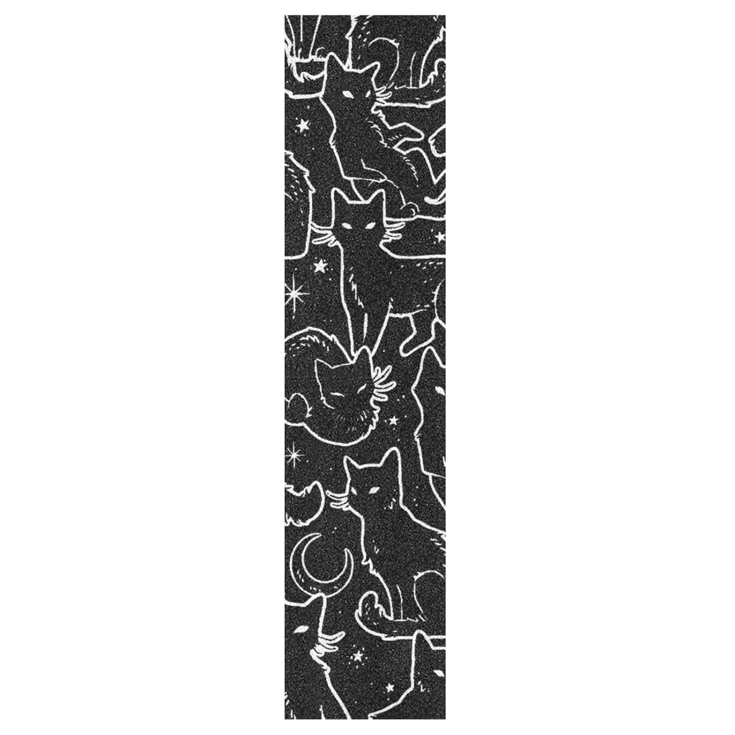 61AYzAwTTL._SL1500_.jpg Black Cats Skateboard Grip Tape, Bubble Free Anti Slip Longboard Grip Tape Sheet Sticker Deck Sandpaper for Rollerboard, 33 x 9 Inch - Image 1