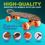 Standard Skateboard Mini  - 6''  Deck Complete Double Kick Skate Board w/ 3.25" Aluminum Alloy Truck,  Wheels w/ Light - for Kids, Teens, Adults - Image 2