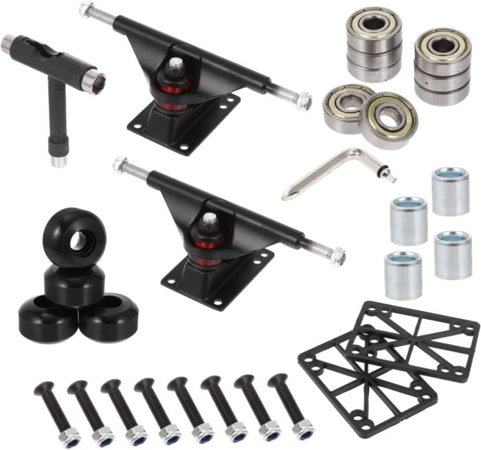 All-in-one Skateboard Parts Full Skateboard Bridge Kit Wheel Set Trucks and Bearings for Easy Installation - Image 1
