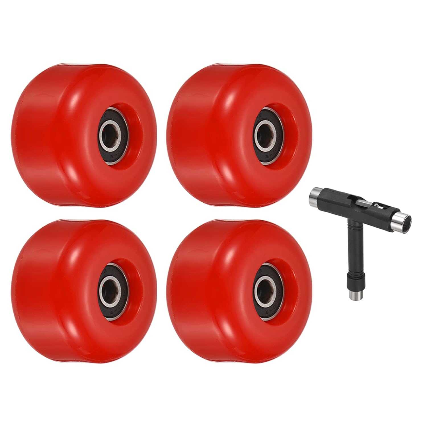 61Y6Ks3pcTL._SL1500_.jpg 54mm Skateboard Wheel and Bearings Set , 4 Pack Street Wheels for Skateboards Cruiser Wheel Replacement 85A, Red - Image 1