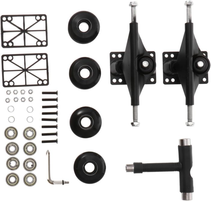 Skateboard Bracket and Wheel Set Full Skateboard Bridge Accessories Kit Strong Lightweight for Skaters - Image 1
