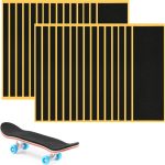 30Pcs Fingerboard Grip Tape Wooden Mini Skateboard Adhesive Stickers, Quality Non Slip Foam Grip 110mm x 38mm Black (30pcs)