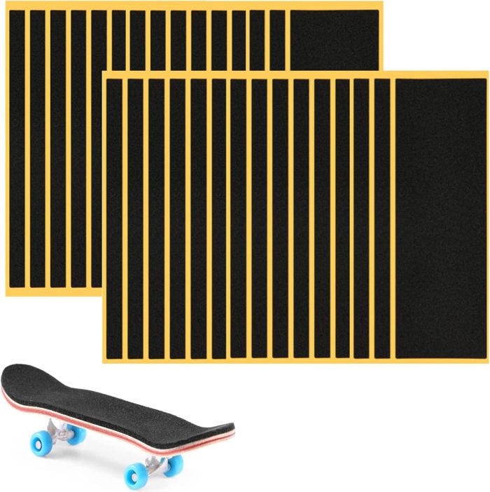 30Pcs Fingerboard Grip Tape Wooden Mini Skateboard Adhesive Stickers, Quality Non Slip Foam Grip 110mm x 38mm Black (30pcs) - Image 1