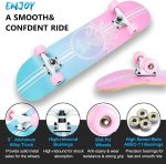 Skateboard,31 x 8 Inch Complete Skateboard, 8-Layer Maple Wood Deck Double Kick Standard for Kids, Teens, Adult, Beginner - Image 2