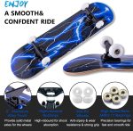 Skateboard,31 x 8 Inch Complete Skateboard, 8-Layer Maple Wood Deck Double Kick Standard for Kids, Teens, Adult, Beginner - Image 2