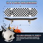 Pro Complete for Beginners Girls Boys Kids Youths Teens Adults 31"x8" Skate Boards 7 Layers Canadian Maple Double Kick Deck Concave Longboard - Image 2